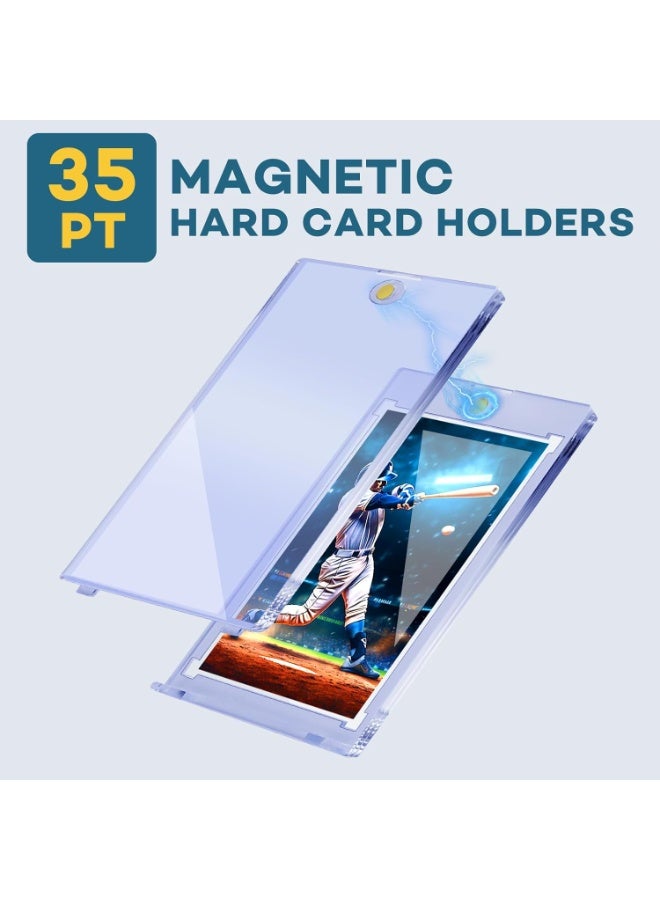 Magnetic card holder, one click card holder, protective hard plastic transaction card box, sports card, football card, game card display box - Image 3